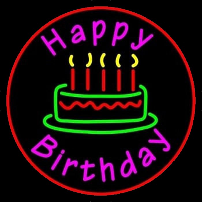 Birthday Cake Neon Sign